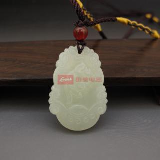 再兴玉斋和田玉青白玉精工元宝生肖挂件 生