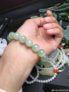 晴水冰底起猫单圈手串