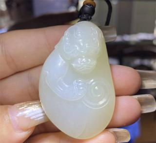 新疆和田玉一级白玉籽料 超老熟 洒金皮 貔貅 xd21016